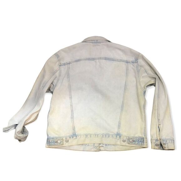UPCYCLED LEVI’S LIGHT BLUE DENIM JEANS TRUCKER JACKET СТИЛЬ SIZE L - Picture 4 of 9